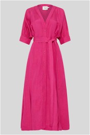 AJE Ennoble Midi Dress Fuchsia