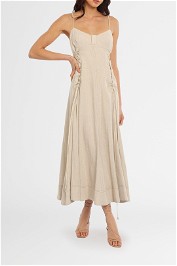Alemais Wren Corset Midi Dress Beige