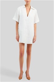 Dissh Candice White Linen Smock Dress