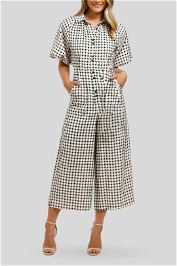 CMEO-Collective-Inhale-Jumpsuit-Cream-Black-Check-Front