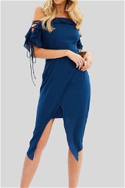 Cooper St Kate Lace Up Shoulder Dress in Navy
