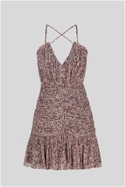 Shona Joy Cynthia Cross Front Mini Dress in Rouge Multi