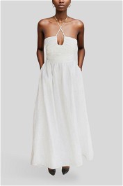 Dissh Izzy White Twisted Midi Dress