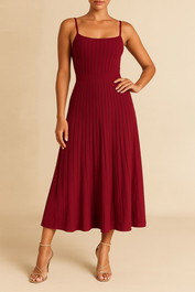 Dress Hire Atmos&Here daytime event Gaelle Knit Midi Dress Red