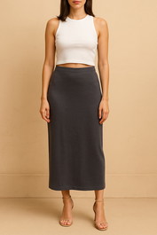 Dress Hire Brunch Kookai Grey Sky Mercury Midi Skirt