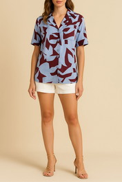 Dress Hire Brunch ODE	Gene Short Sleeve Shirt Print