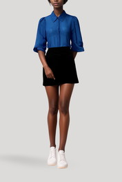 Dress Hire Casual CUE	Soft Sheer Tencel Shirt in Blue