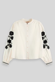 Dress hire Scotch and Soda Floral Embroidered Sleeve Blouse
