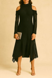 dress hire cocktail party KITX Lace Long Sleeve Midi Dres