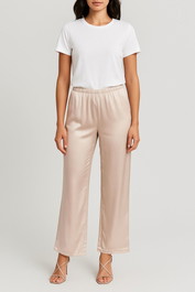 Dress Hire Date night One Mile	Champagne Satin Pants Elastic Waist