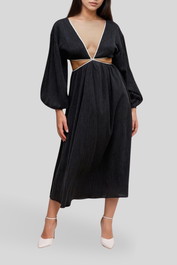 Dress hire cocktail party aere Crinkle Contrast Midi Dress