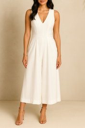 dress hire high tea David Lawrence Sleeveless Wide Leg Tailored Jumpsuit