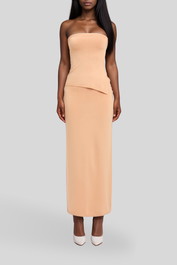 dress hire summer daytime event Isla Top and Maxi Skirt - Peach
