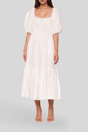 Dress hire high tea Matteau Broderie Drawcord Midi Dress