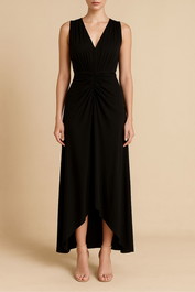 dress hire evening CUE Satin Ruched Midi Dress