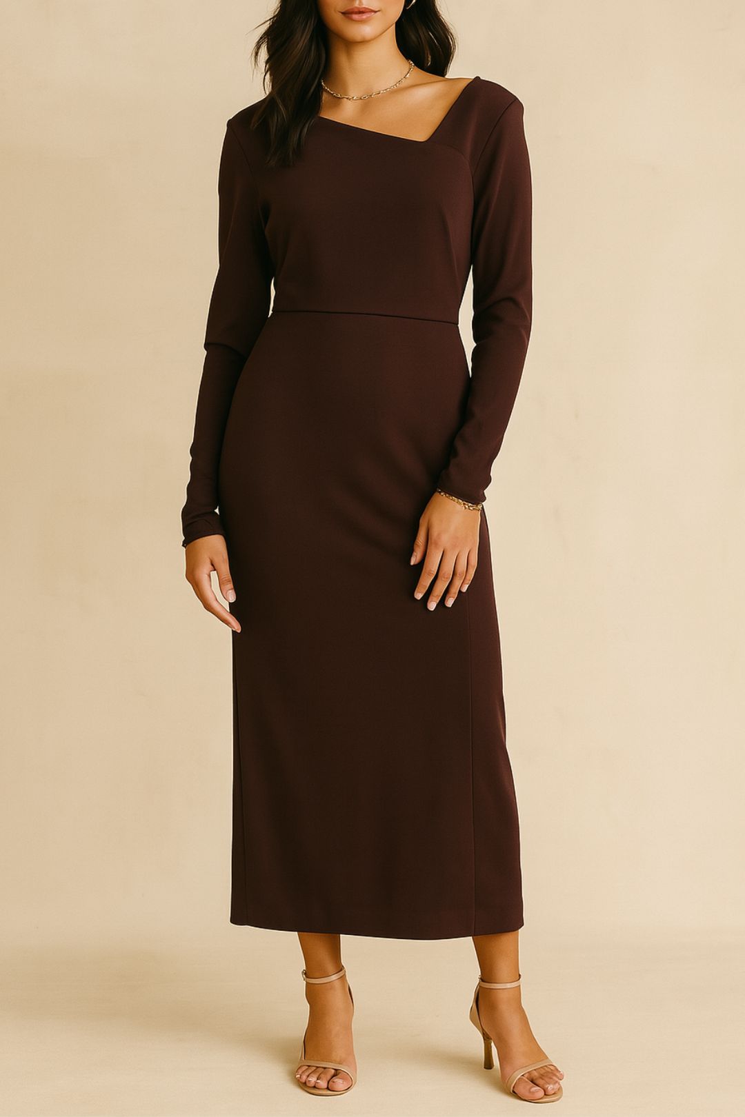 Dress Hire Luncheon CUE Asymmetric Neck Maxi Dress