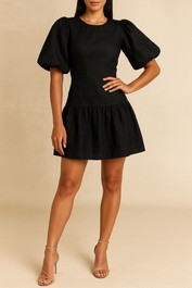 dress hire party aere Cut Out Linen Mini Dress