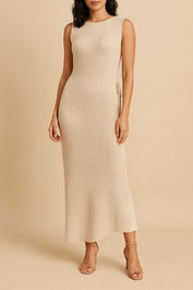 dress hire summer brunch AERE	Tie Side Crochet Dress