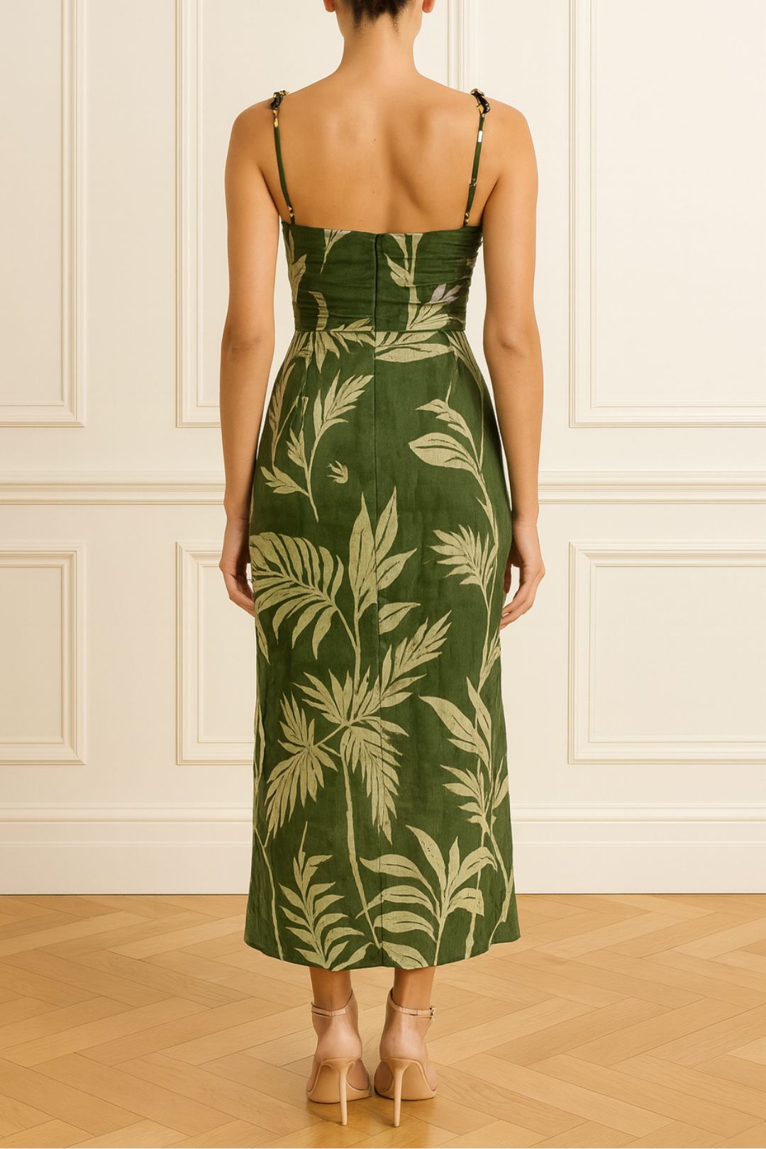 Dress Hire Wedding guest GUESS Printed Chiffon Maxi Dress Green