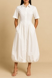 Dress Hire Work Event DISSHTallulah White Cotton Midi Dress