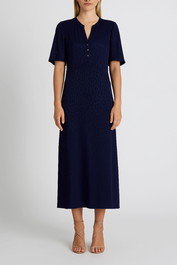 Dress Hire work function Veronika Maine Viscose Midi Dress in Indigo Back