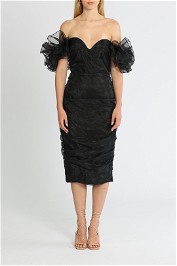 Elle Zeitoune Organza Midi Black