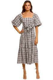 Faithfull Kiona Check Midi Dress balloon