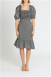 Ganni Checkered Dress Black