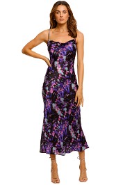 Ganni Lia Purple Tie Dye Slip Dress