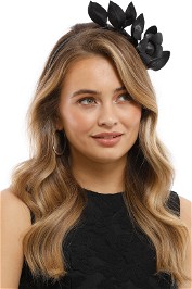 Heather McDowall - Olive Fascinator - Black - Side Model
