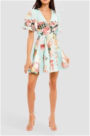 Hemant & Nandita Sage Skater Dress floral print