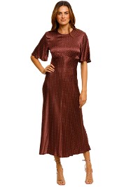 Kate Sylvester Anna Dress Espresso satin
