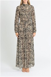 Kate Sylvester Ilaria Long Sleeve Maxi Dress Sand