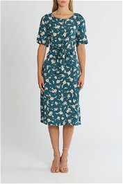 Kate Sylvester Lydia Short Sleeve Shift Dress Blue