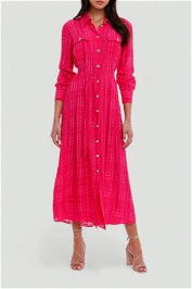 Kate Sylvester Stella Shirt Dress in Pink Check