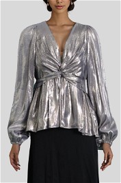Witchery Metallic Twist Front Blouse
