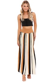 Ministry of Style Radiant Stripe Midi Skirt Copper knit