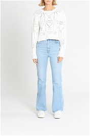 Mink Pink Cara Crochet Jumper White