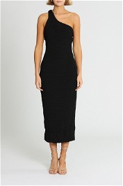 Misha Hanna Black Dress One Shoulder