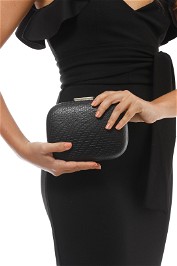 Olga Berg - Isla Embossed Rounded Pod - Black - Side Model