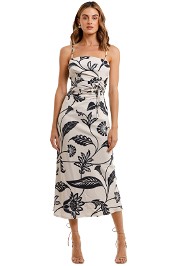 Pasduchas Solstice Drawstring Midi Dress Floral