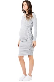 Ripe-Maternity-Textured-Knit-Cocoon-Dress-Ash-Front
