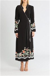 Rixo London Cindy Midi Wrap Dress