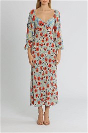 Rixo London Gio Neckline Midi Dress