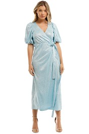 Rotate By Birger Christensen Metallic  Wrap Dress