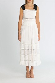 Ted Baker Promis Midi Dress With Grosgrain Straps White