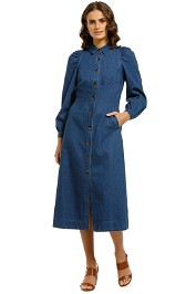 Whistles-Denim-Midi-Shirt-Dress-Front-No-Belt