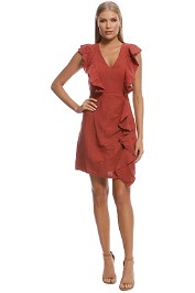 Wish - Endless Love Ruffle Dress - Rust - Front