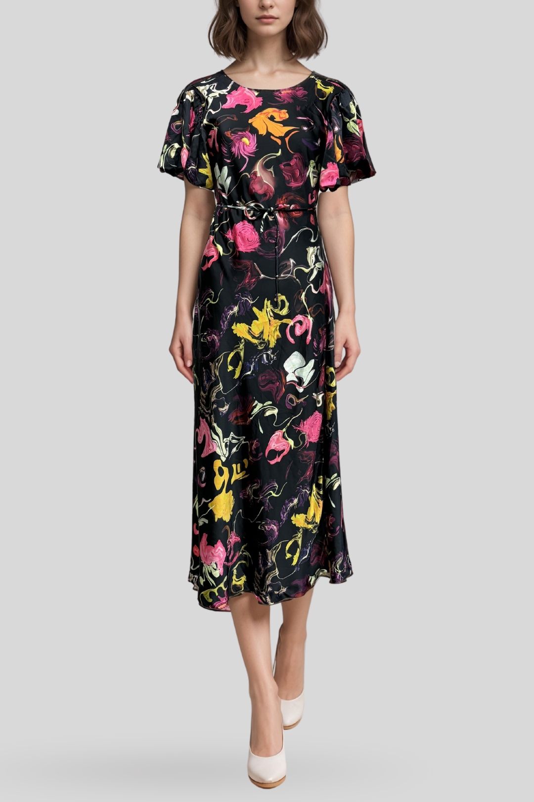 Y.A.S Vintage Print Black Dress