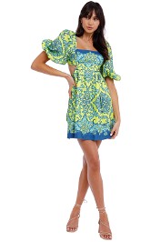 Zimmermann Nina Cutout Mini Dress Lime
